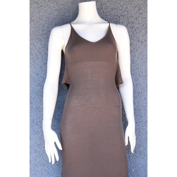 BCBCMAXAZRIA Women’s Size XXS Mocha Brown Maxi Dress Ribbed Knit Scoop Neck $225 - Picture 2 of 5